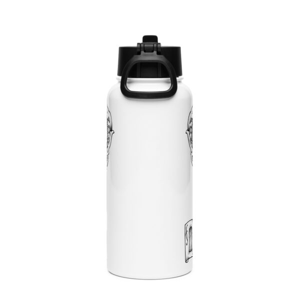 Stainless steel water bottle with a straw lid